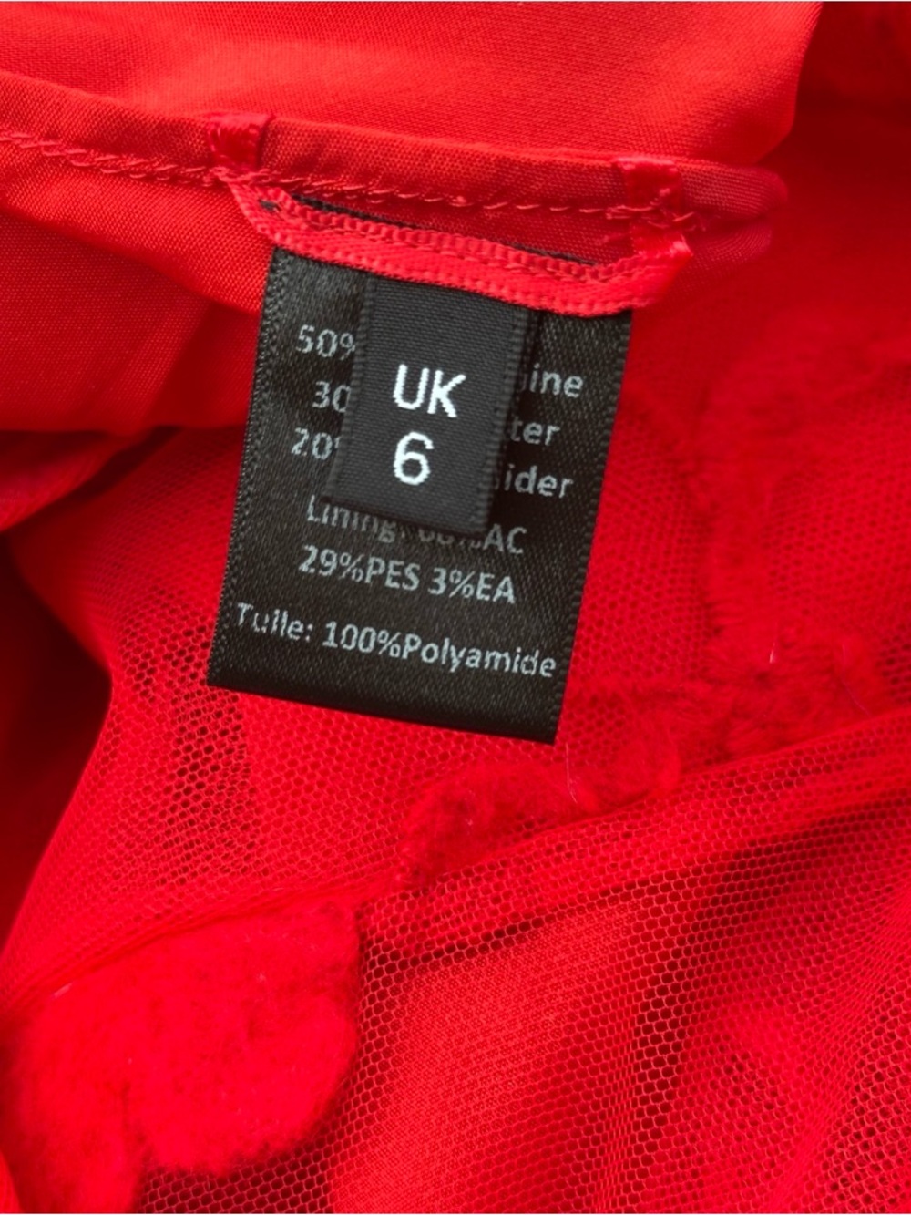 Simone Rocha Red Floral Tulle Midi Skirt Uk 6 Sheer Embroidered Made In Italy - Picture 13 of 15